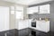 Interior of a modern kitchen, wooden furniture, simple and clean