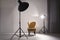 Interior of modern photo studio with professional lighting equipment