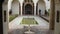 Interior nasrid courtyard in the muslim palace of the Alcazaba, Malaga, Spain