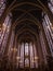 Interior nave ceiling gothic architecture of Sainte Chapelle royal chapel church Palais de la Cite Paris Ile de France