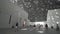 Interior of the new Louvre Museum in Abu Dhabi showing reflections of the Rain of Light dome stock footage video