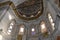 Interior of Nuruosmaniye Mosque showing the Niche Mihrab, marble wall and stained glass windows