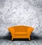 Interior with orange armchair