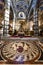 Interior ornate floor mosaic of Siena Cathedral in Siena