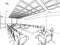 Interior outline sketch drawing perspective of a space office