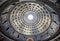 The interior of Pantheon dome in Rome