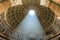 Interior Pantheon dome with sunlight shining in Rome