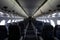 The interior of a passenger seats plane