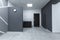 Interior photo of hall office building with grey concrete creative design