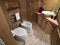 Interior photography of a rustic bathroom