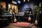 Interior of a recording studio with electric guitars other instruments, Indoor recording studio with guitars amps and pianos,