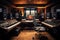 Interior of a recording studio with professional equipment. Music concept, Recording studio with music editing equipment, AI