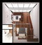 Interior rendering of a modern tiny loft