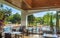 The interior of the restaurant overlooking the pool. Flamingo Grand Hotel. Albena, Bulgaria