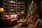 interior room decorated in Christmas style, beautiful toys in Christmas style, AI generate
