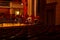 Interior of Rudolfinum Concert Hall. Equipment of the Orchestra in philharmonia, Prague, 20.11.2019