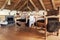 Interior of a rustic room in the attic