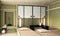 Interior Ryokan green room zen very japanese style.3D rendering