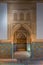 Interior of Saadian Tombs, arches and walls decorated with colored mosaics. Travel and art concept. Marrakech, Morocco