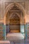 Interior of Saadian Tombs, arches and walls decorated with colored mosaics. Travel and art concept. Marrakech, Morocco