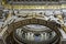 Interior of Saint Peter`s Basilica, closeup of arch figures