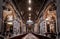 Interior of Saint Peter`s Basilica San Pietro in Rome, Italy