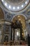 Interior of Saint Peter of the Vatican, detail of the dome and canopy