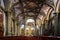 Interior of San Juan Bautista Parish in Coyoacan, Mexico.