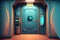 Interior sci fi futuristic door illustration design