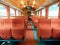 Interior shot empty railway car wagon train