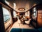 An interior shot of a luxurious cabin on a yacht or cruise ship