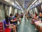 Interior of Singapore subway carriage MRT  transportation industry