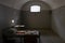 The interior of a solitary cell in the museum in the prison of the Trubetskoy bastion of the Peter and Paul Fortress