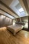 Interior of a specious luxury bedroom in the loft