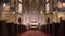 Interior of St Alphonsus Catholic Church, Chicago, USA. Approaching to Altar