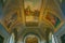 Interior of St. Peter`s Cathedral in the Vatican. Columns, paintings,