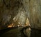 The interior of Stopica cave with Trnava stream, cave is located on the slopes of the Zlatibor mountain in Serbia