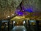 The interior of Stopica cave with tufa bathtubs illuminated with colored light, is located on the slopes of the Zlatibor mountain