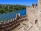 Interior of the Templar Castle of Almourol and Tagus river.