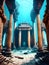 interior of the temple of the city of the most famous landmark of the world. , Ai Generated