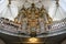 Interior of Trinitatis Kirke Holy Trinity church in Copenhagen, Denmark. February 2020 Musical organ.