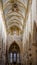 Interior Ulm Minster, main aisle of Ulm Cathedral. Ulmer Muenster, Baden-Wuerttemberg, Germany