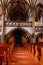 Interior of Vaduz Cathedral, or Cathedral of St. Florin is a neo-Gothic church in Vaduz, Liechtenstein