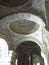 Interior view of abstract ancient church stone dome