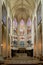 Interior view of the altar and central nave of the Collegiale Notre Dame church in Dole