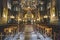 Interior view of the Byzantince chuch of Hagia Sophia or Agias Sofias in Thessaloniki, Greece