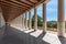 Interior view of the colonnade of the Stoa of Attalus at the archaeological site of the Agora of Athens