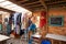 Interior View Of Communal Room On Glamping Camp Site With Vintage Clothing