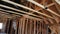 Interior view construction wall of an apartment attic of new frame new house residential