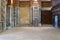 Interior view of decorated marble walls surrounding the cenotaph in the mausoleum of Sultan Qalawun, Cairo, Egypt